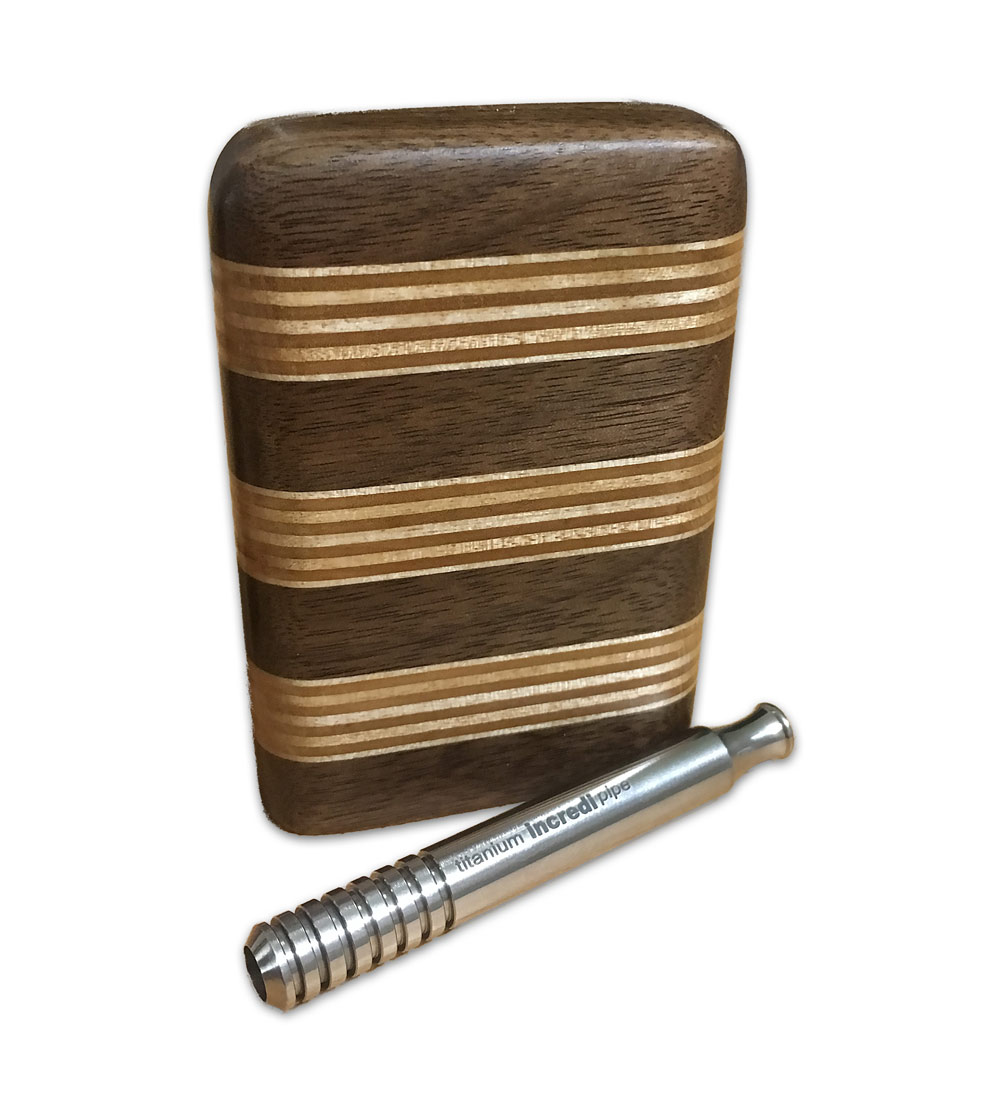 Exotic wood dugout with swivel top open